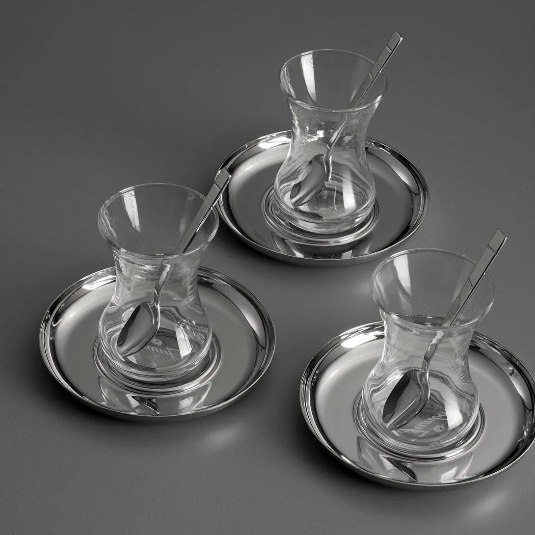Mia 18 Piece Steel Tea Set for 6 People