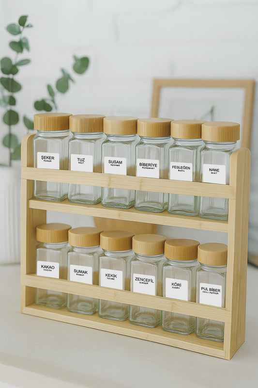 12 Piece Spice Set With Bamboo Stand