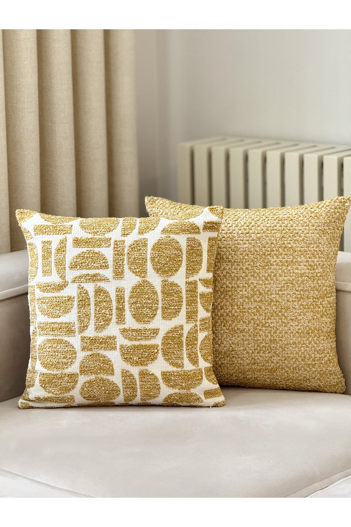 Lunea Geometric Decorative Pillow Cover – Mustard