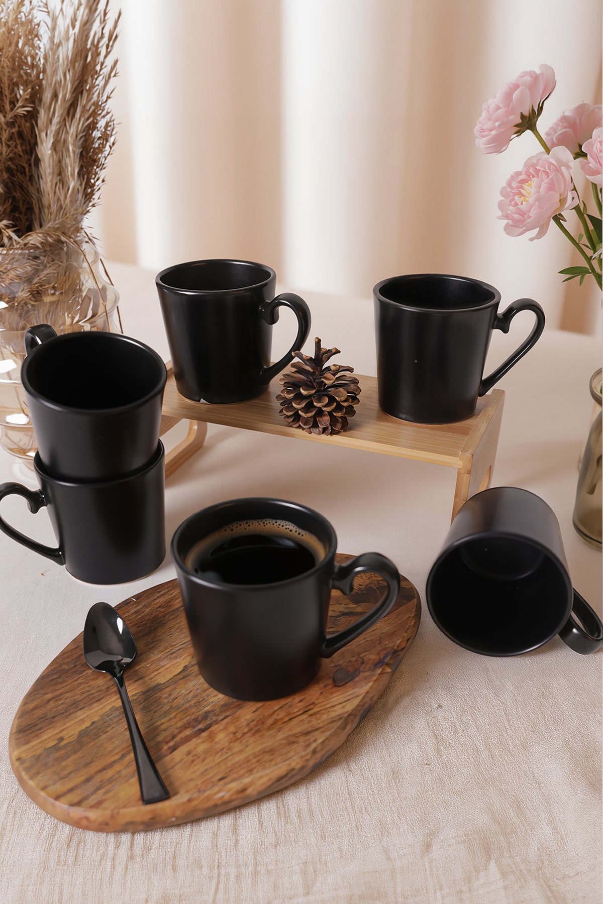 Matte Black Aura Mug 9 cm 6 Pieces