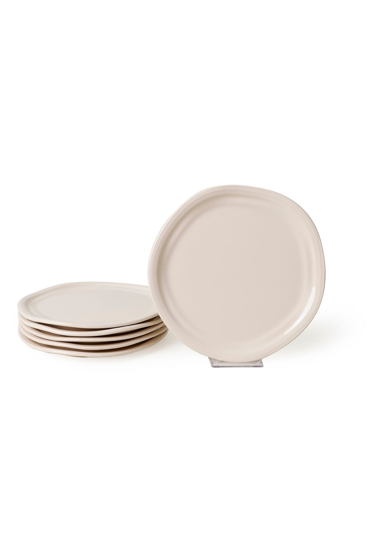 Cream Bloom Cake Plate 24 Cm 6 Pieces