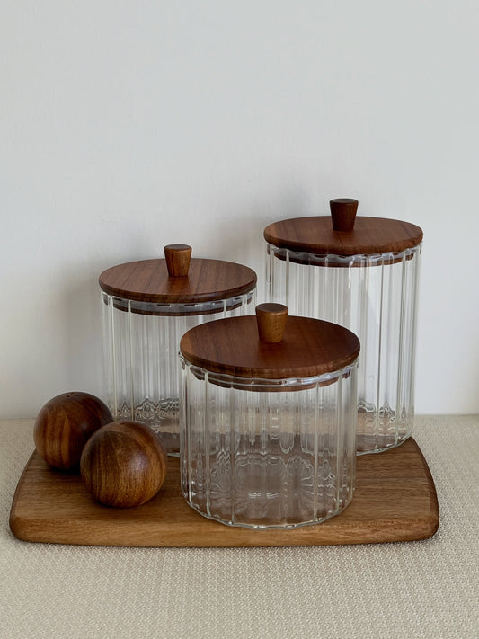 Acacia Glass Jar 1 Piece