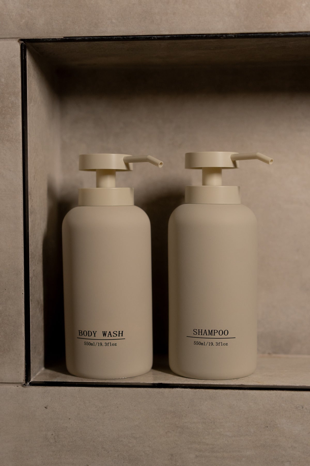 2 Piece Set Cream Shampoo/Body Wash Dispenser (550ml)