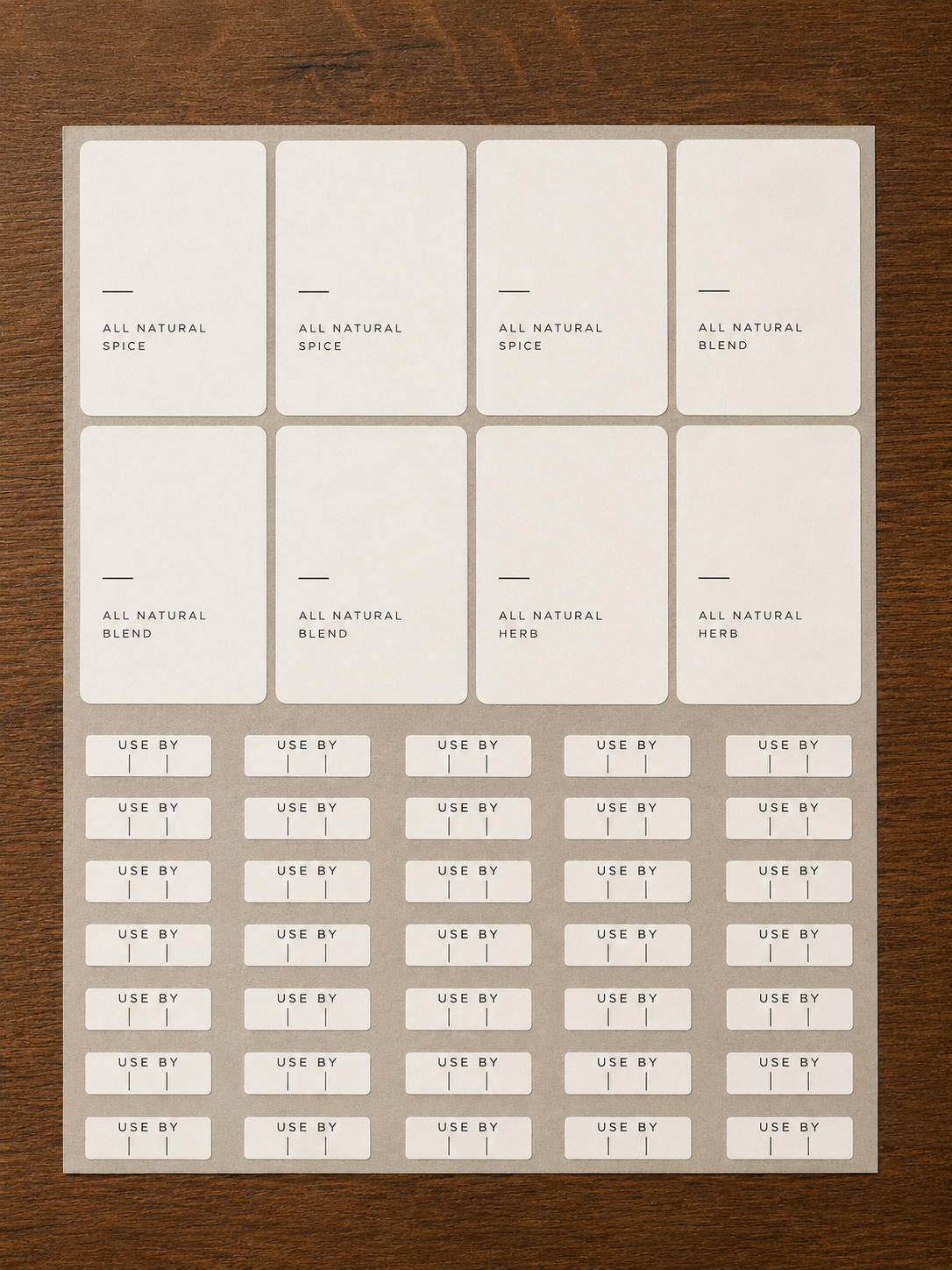 English Spice Labels 160 pcs
