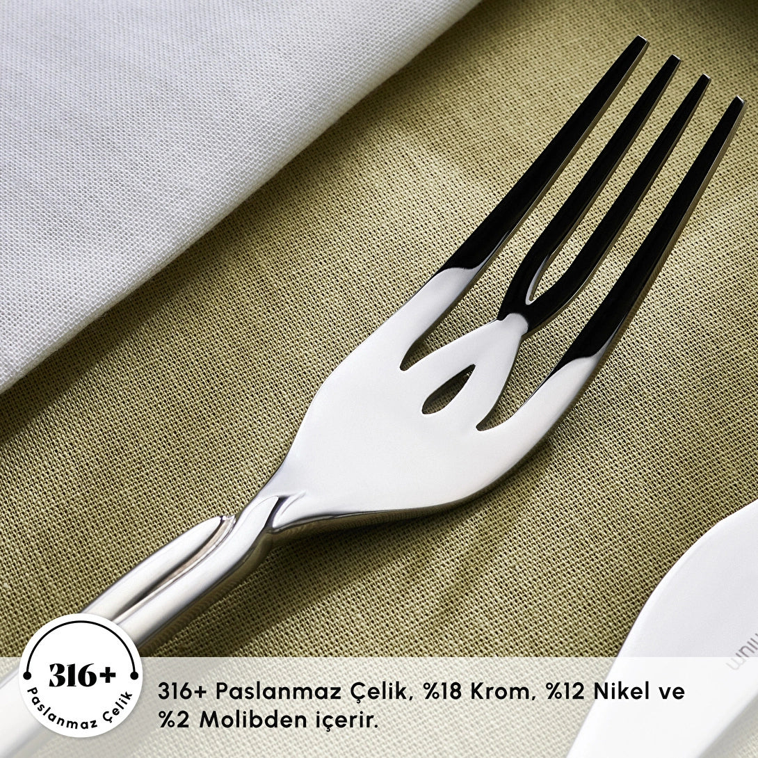 Karaca Eternity 316+ 84-Piece 12-Person Cutlery Set in Box (Platinum)