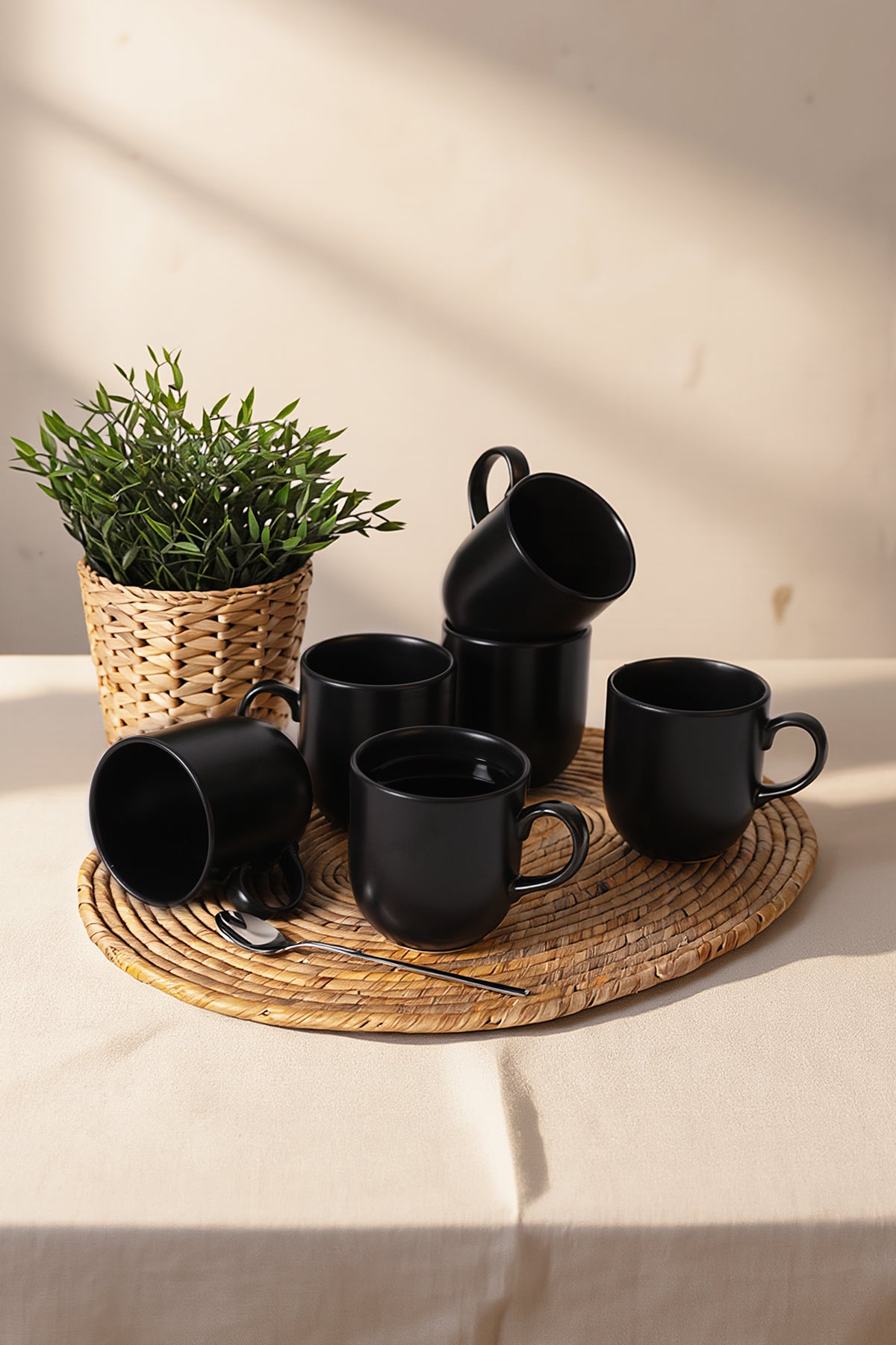 Matte Black Equinox Mug 10 cm 6 Pieces