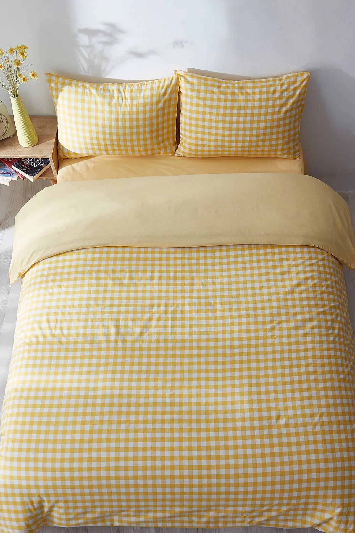 Gingham Duvet Cover Set – Yellow