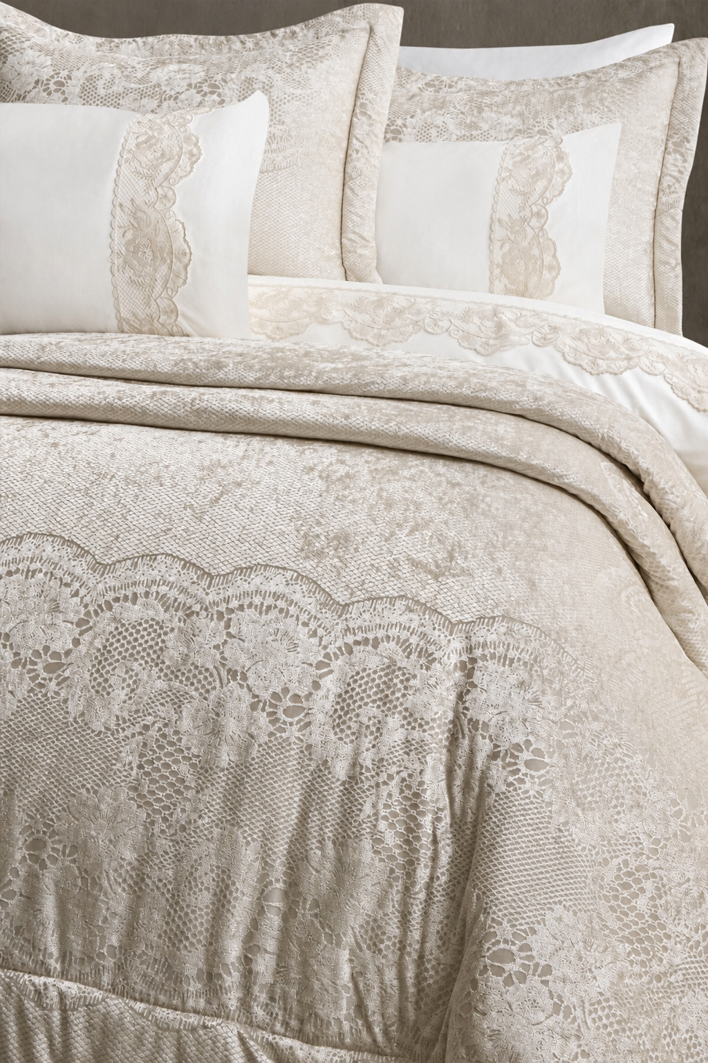 Kristy 10 Piece Bedding Set - Stone