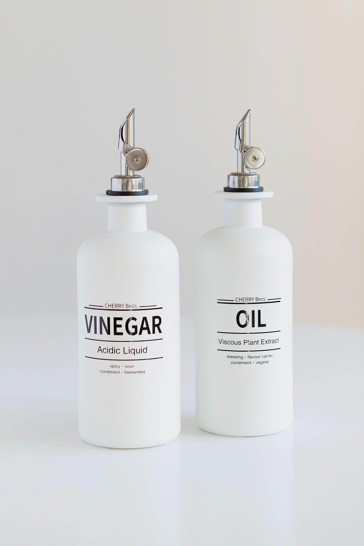 Matte Glass Oil & Vinegar Bottle Set – 2 Piece