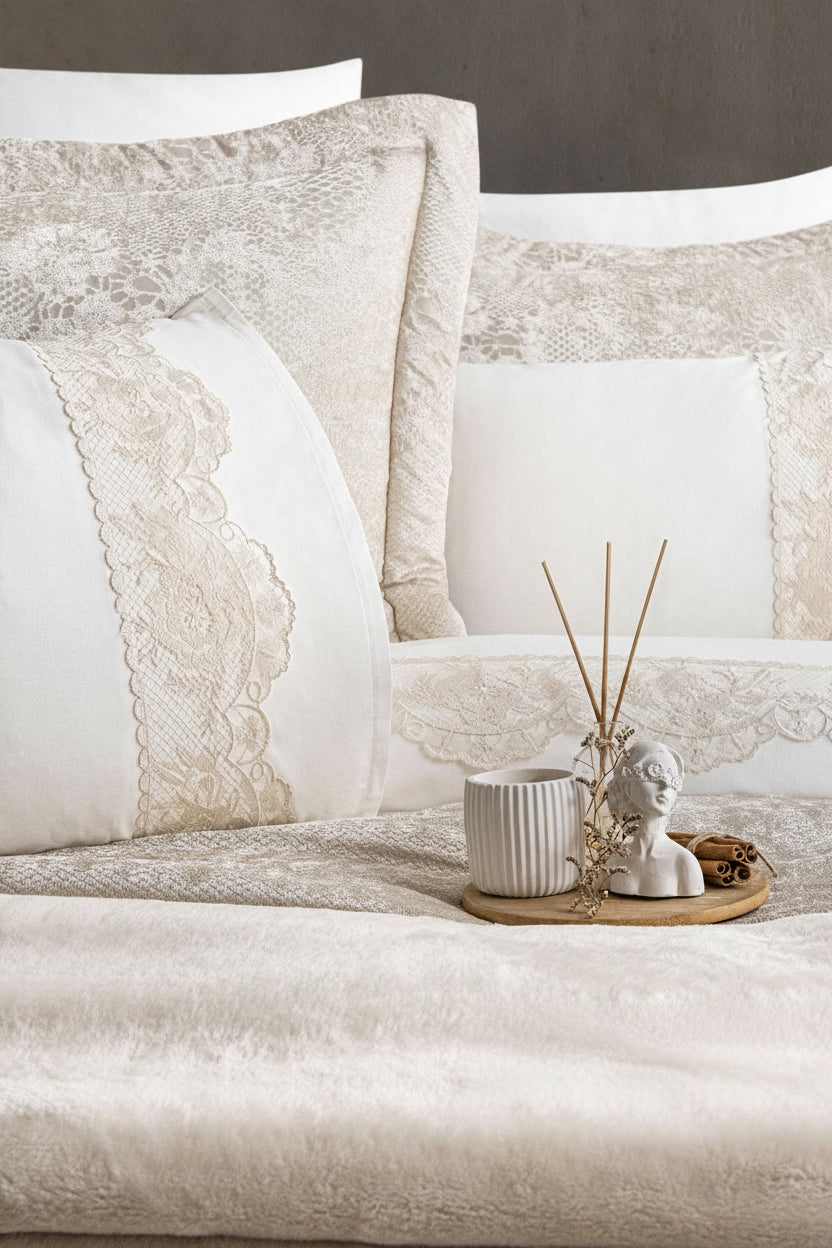 Kristy 10 Piece Bedding Set - Stone
