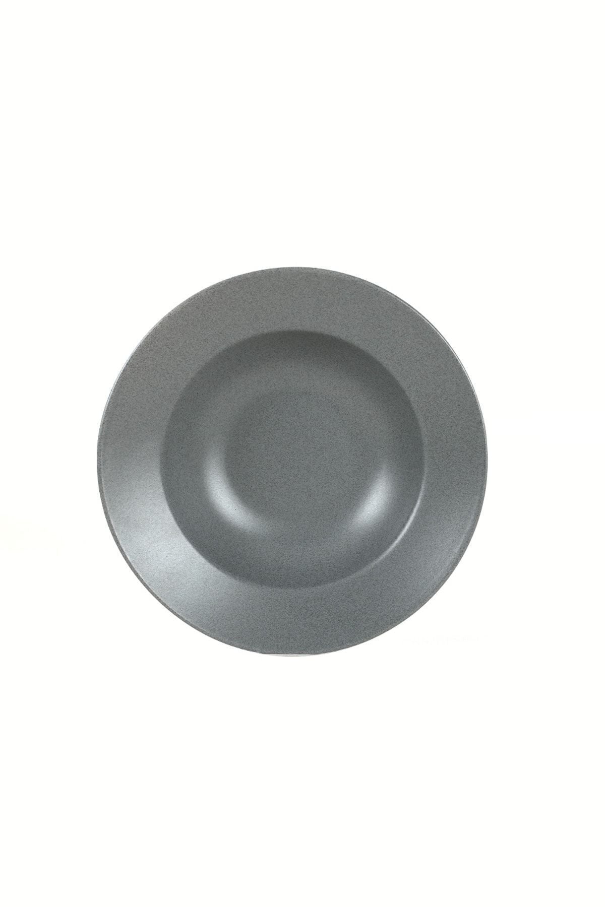 Stone Matte Gray Delta Pasta Plate 26 Cm