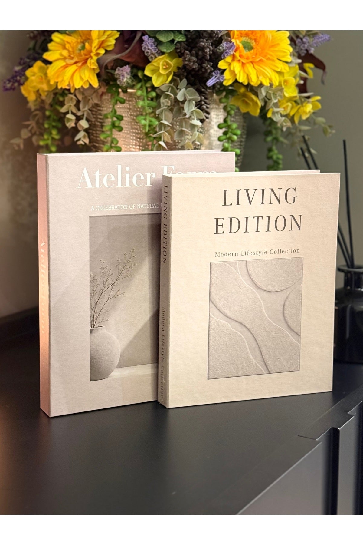Linen Atelier & Ash Smoke Decorative Book Box Set – 2 Pieces