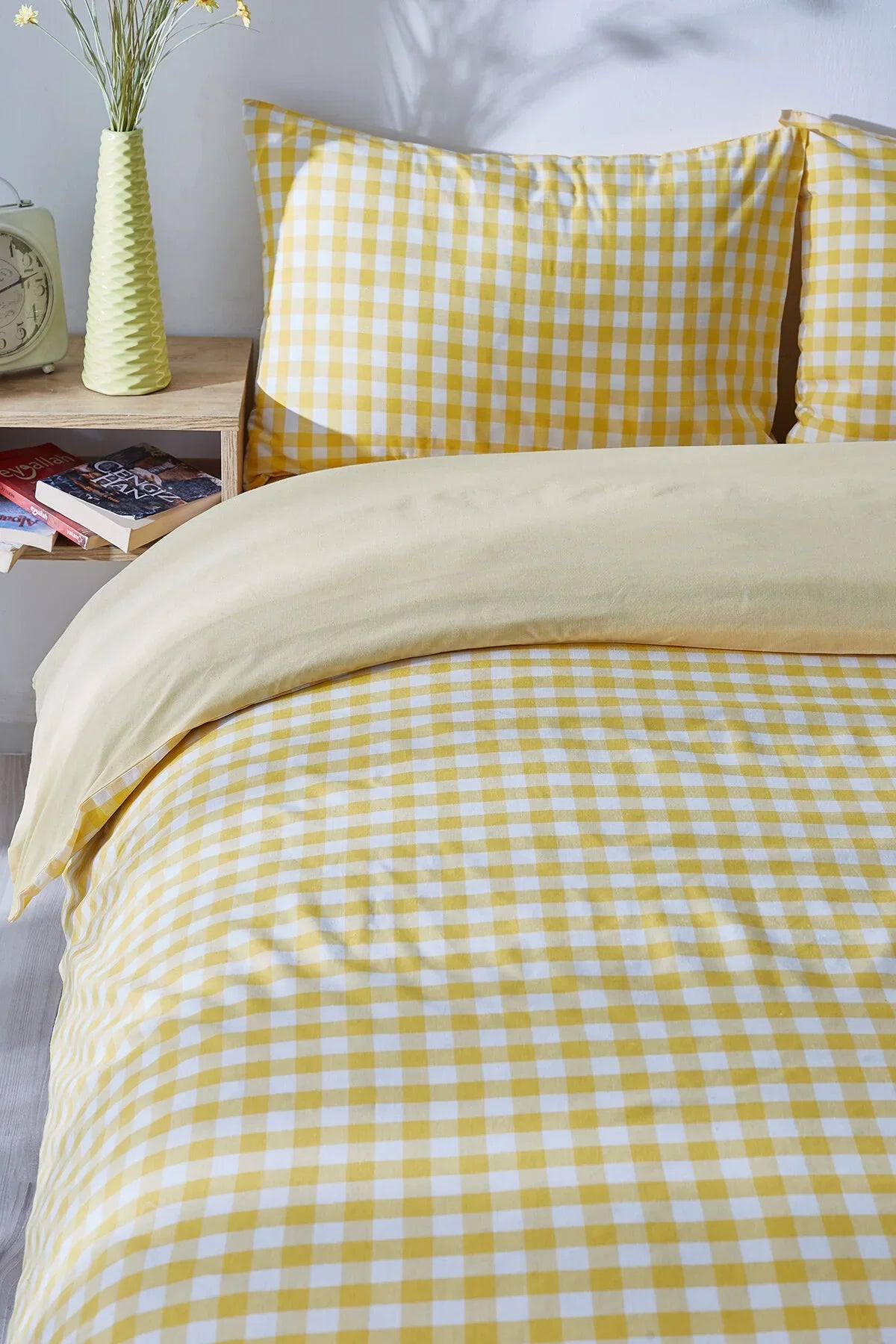 Gingham Duvet Cover Set – Yellow