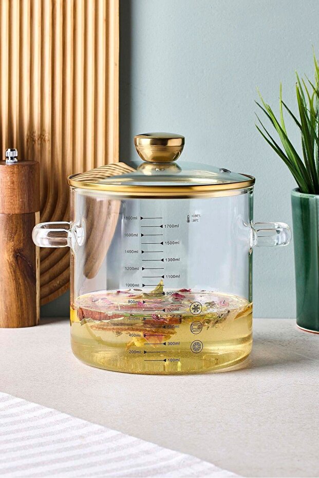 Sean Gold 1800 ml Borosilicate Glass Pot