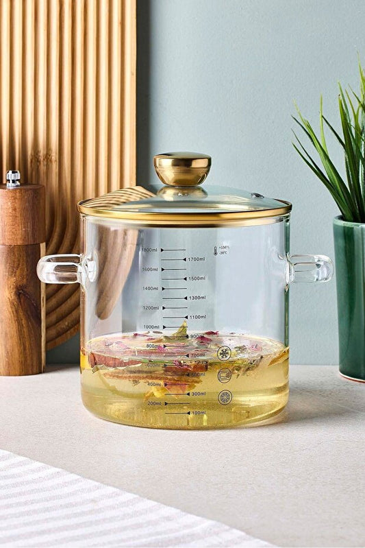 Sean Gold 1800 ml Borosilicate Glass Pot
