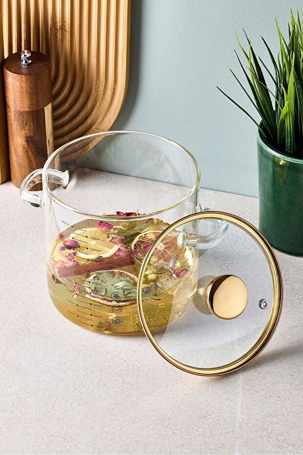 Sean Gold 1800 ml Borosilicate Glass Pot