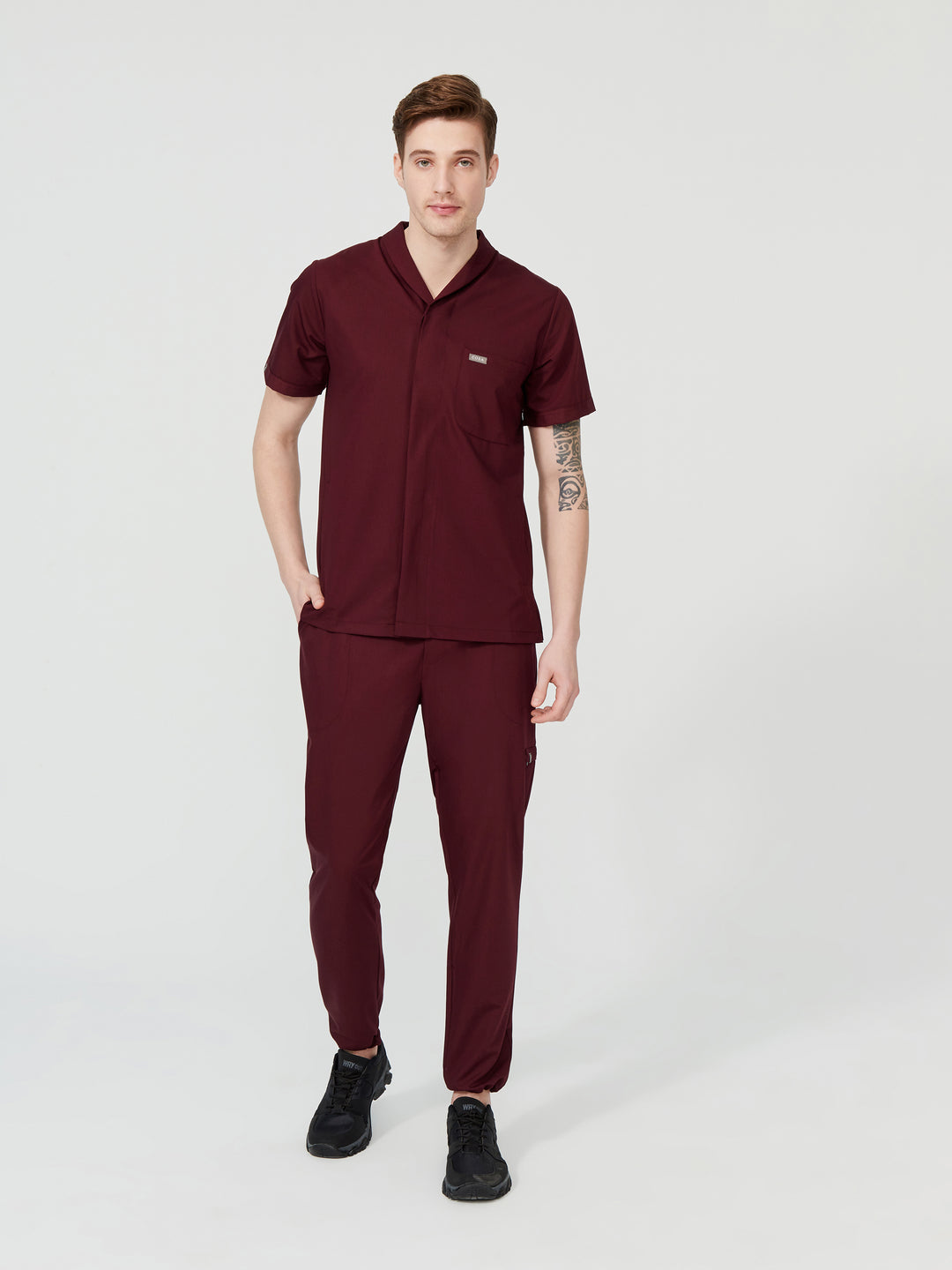 Cosa Tri Men's Scrubs - Burgundy