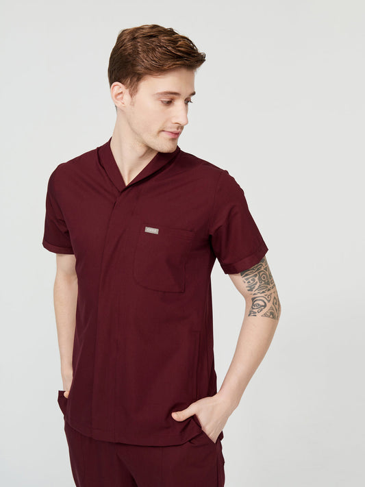 Cosa Tri Men's Scrubs - Burgundy