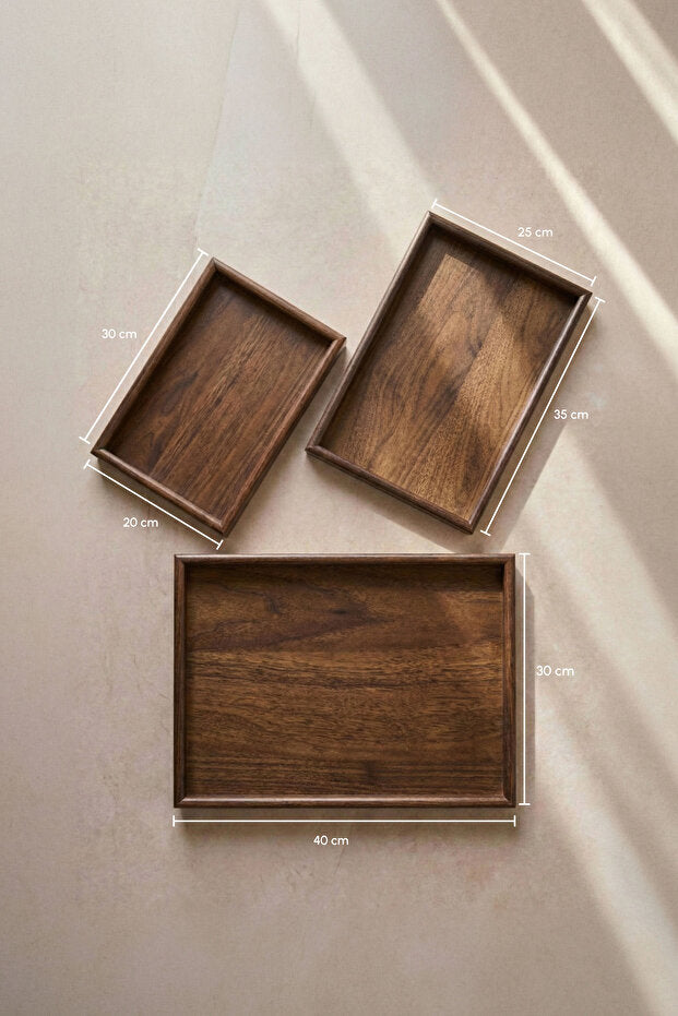 Acacia Trio 3 Piece Wooden Tray Set