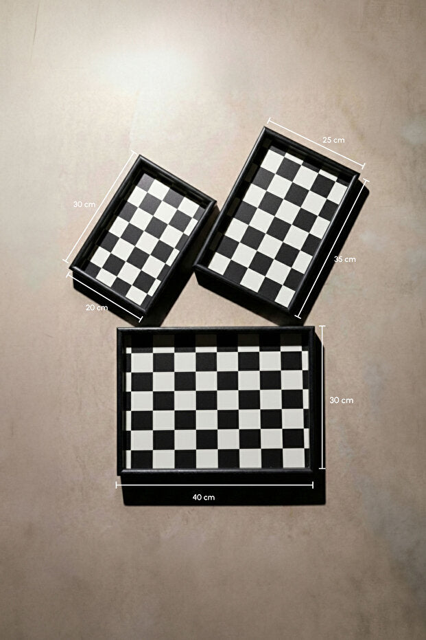 Trio 3 Piece Wooden Tray Set