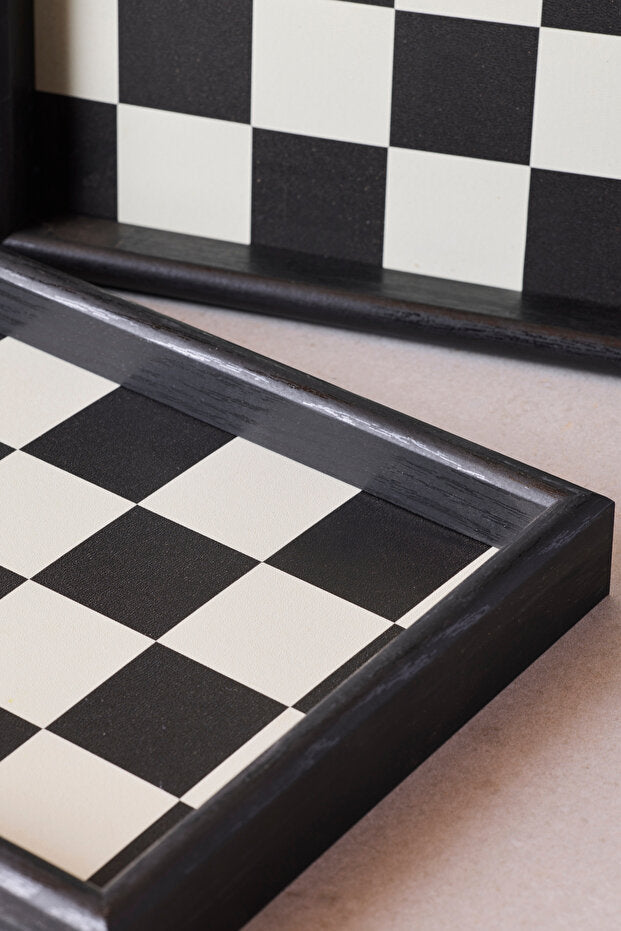 Trio 3 Piece Wooden Tray Set